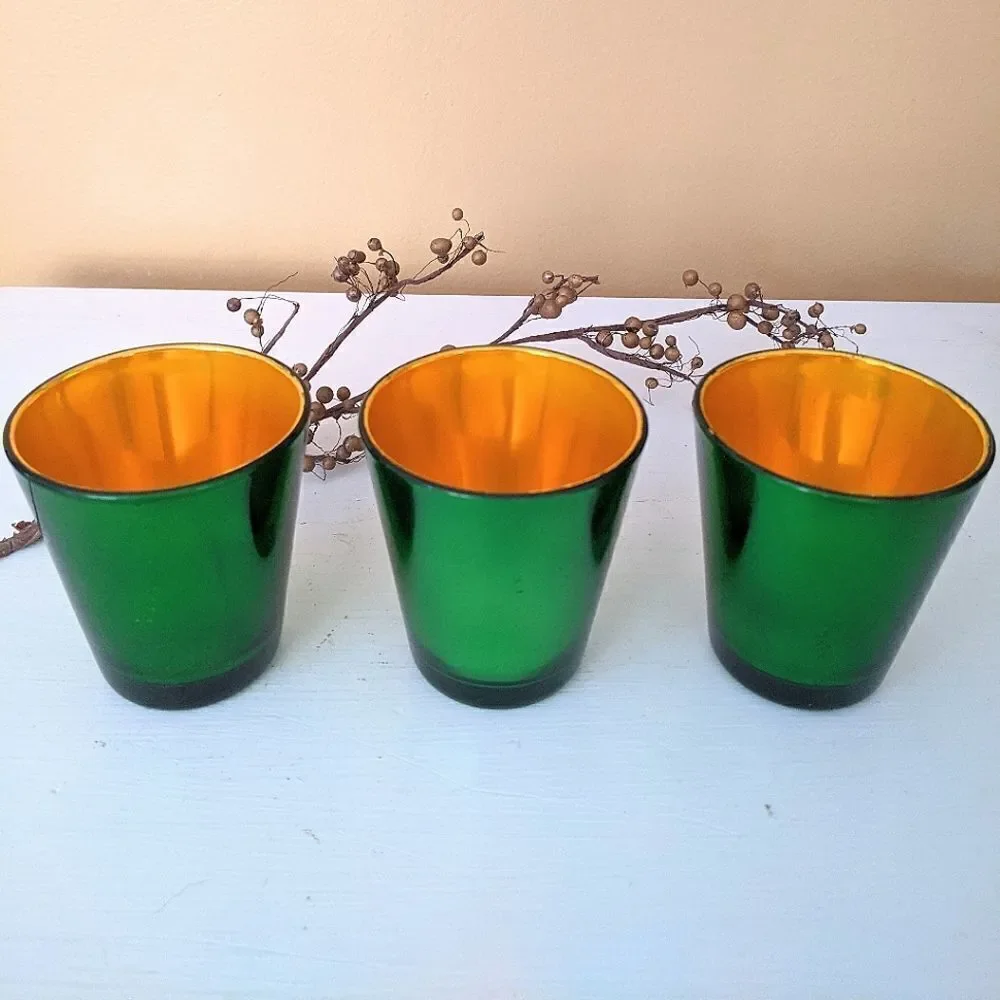 Mercury Lights Set Of 3 Glass Votive Candleholders NEW